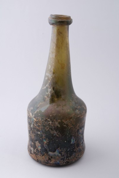 Bottle, bottle holder soil find glass, archeology packaging wine drink