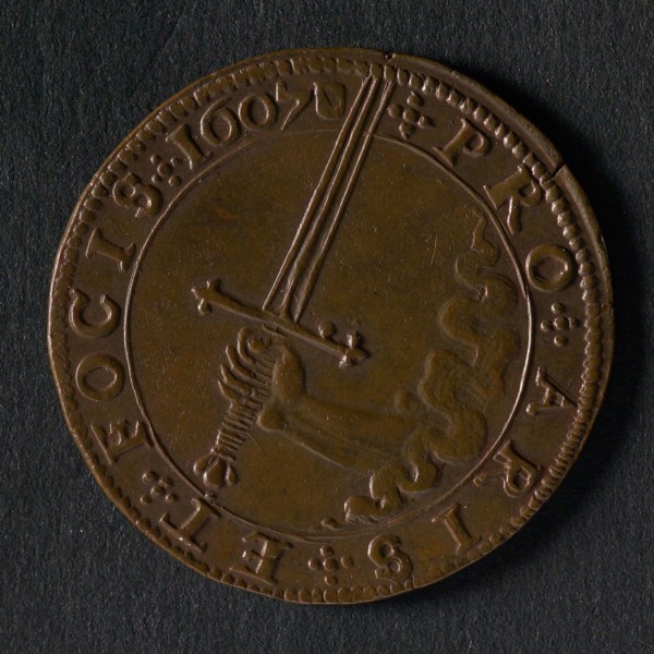 Medal from the States of Utrecht in connection with the negotiations on the file, jeton utility medal medal exchange buyer, arm