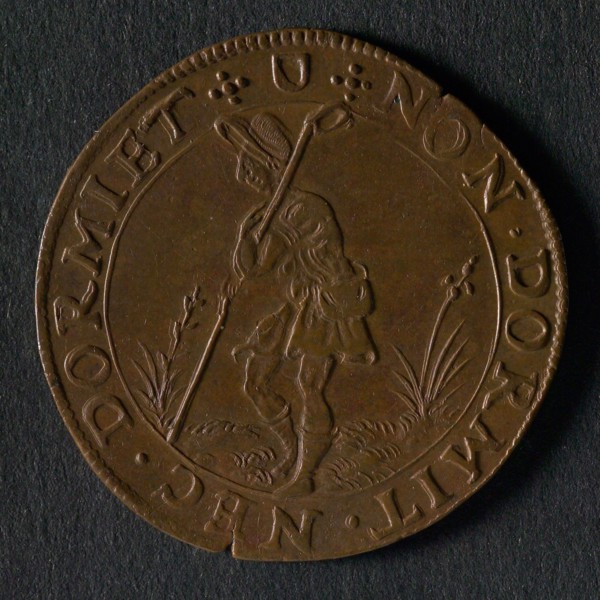 Medal on the negotiations on the 12-year file, jeton utility medal medal exchange copper, herd of sheep irradiated by heavenly