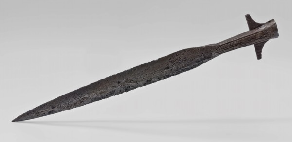Blade, most probably of Frankish wing lance, blade lance arm soil found iron metal, forged draped narrow Narrow lancet-shaped