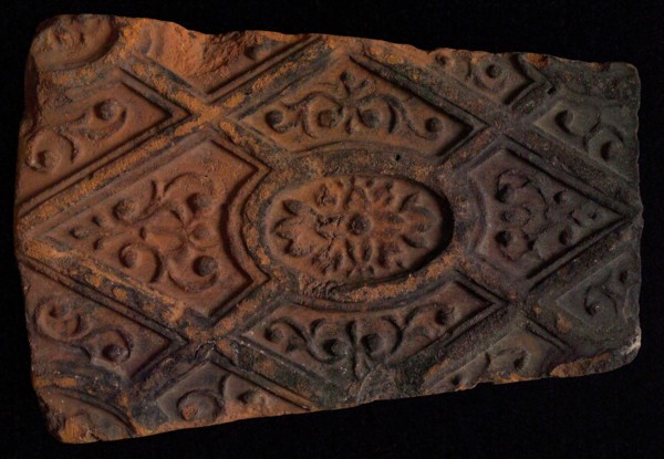 Hearthstone, from Antwerp Belgium, without frame, with flower in oval, hearth hearth part ceramic brick, fried Hearth stone