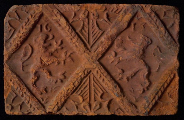 Hearthstone, from Antwerp Belgium, without frame, with lions with year, hearthstone fireplace component ceramics brick glaze