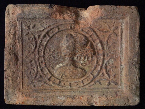 Hearthstone, Luiks, from Luik, Liege Belgium, with wide frame, with woman's head, fireplace stone fireplace component ceramics