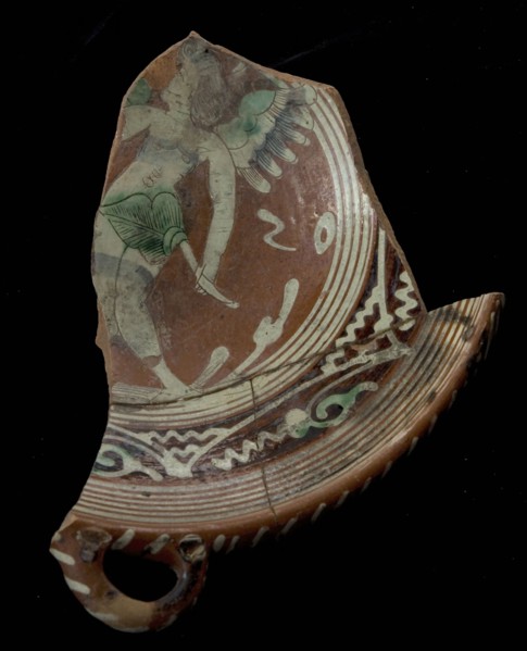 Fragment Werra bowl with ears, mirror effect winged angel and year, bowl bowl container holder earth discovery ceramic