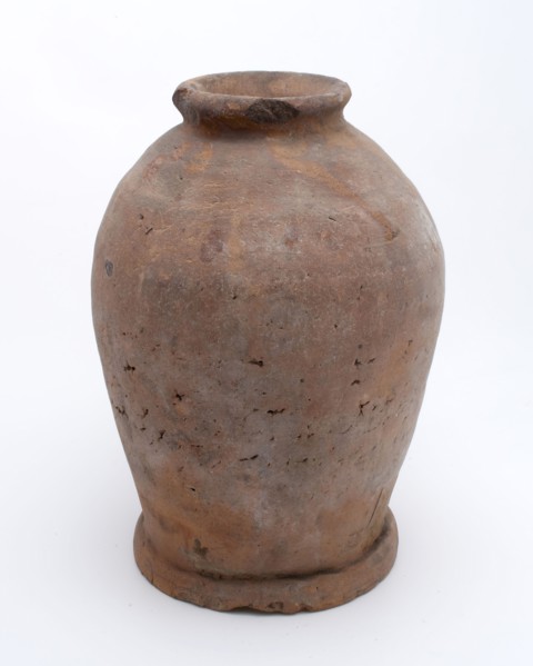 Earthenware pot on stand, baluster shape, used in the sugar industry, sugar bowl pot holder soil find ceramic earthenware glaze