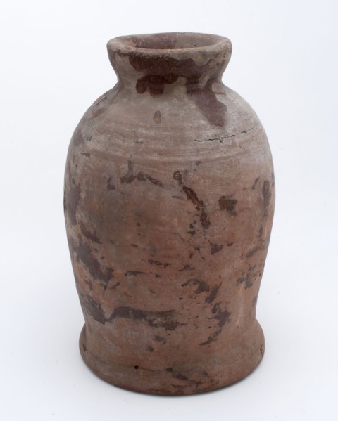 Earthenware pot on stand, baluster-shaped, used in the sugar industry, sugar pot pot holder soil find ceramic earthenware glaze