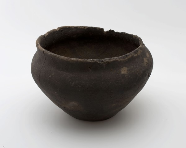 Conical shaped pot on stand with upright neck, Roman indigenous pottery, pot holder soil find ceramic pottery, hand shaped