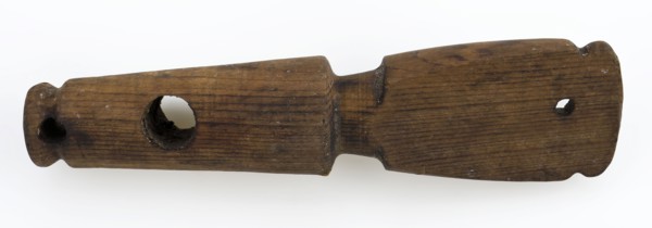 Wooden stopper from tap, stop closure part soil find wood, sawn turned Wooden stopper from tap with wedge-shaped handle. Second