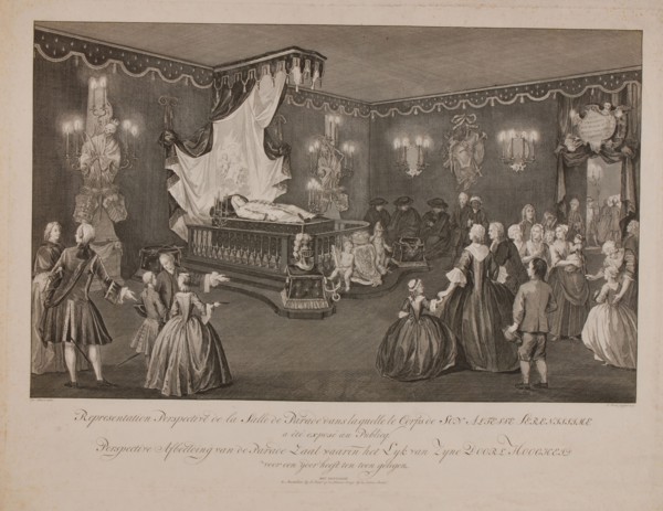 De Swart (artist), Perspective image of the parade hall in which the corpse of Willem Karel Hendrik Friso (William IV) was shown