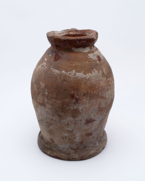 Earthenware pot on stand, baluster shape, used in the sugar industry, sugar bowl pot holder soil find ceramic earthenware glaze