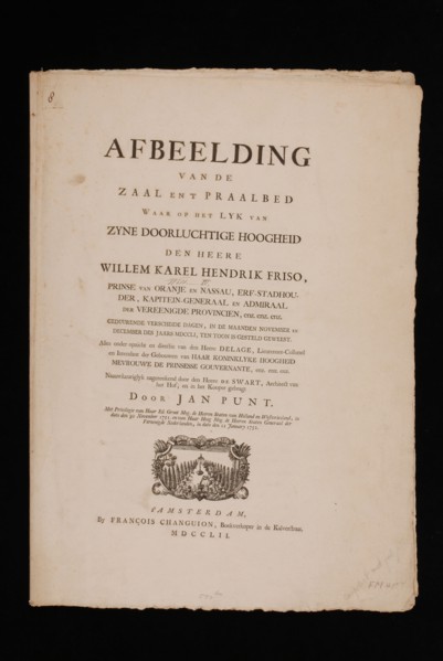 Changuion, Francois (publisher), Text and explanation of the image of the room and the royal bed of the corpse of Willem Karel