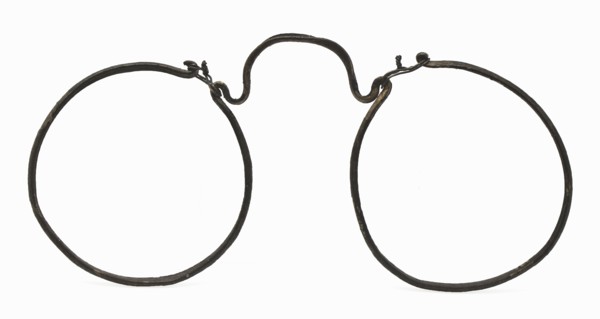 Round spectacle frame of curved metal, squeeze glasses eye lens ground find copper metal, drawn curved Squeeze glasses