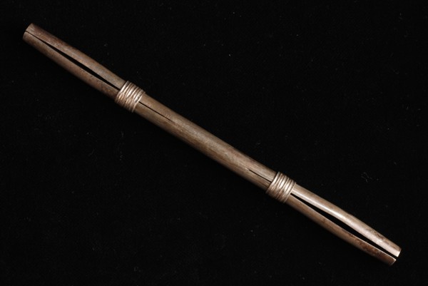 Silver holder for chalk and charcoal, from archive chest Van der Werff, holder silver, Round hollow silver holder for chalk
