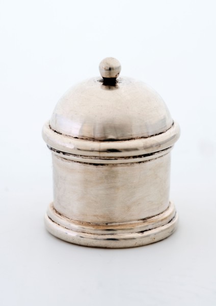 Silver round cap, cap closure part silver, hammered Profile button packing