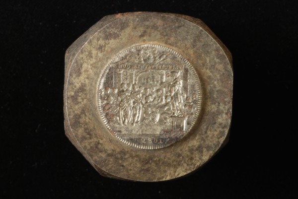 design: Romeyn de Hooghe, Stamp (set) for medals from the vroedschap van Rotterdam in 1689, stamp of stamp steel, bas embossed