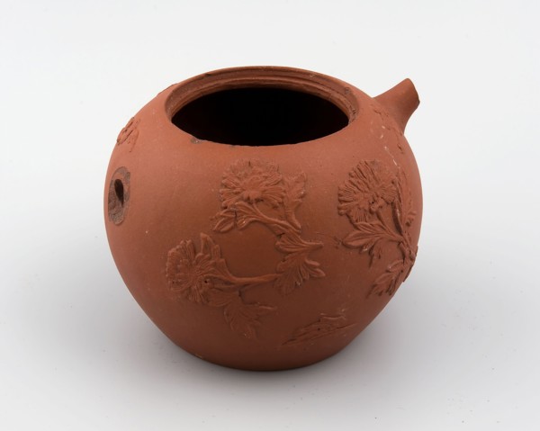 Teapot with chrysanthemums, Chinese red stoneware, teapot tableware holder tea set tableware soil find ceramic stoneware, in