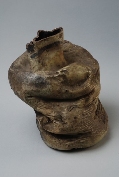 Collapsed fused bottle, bottle holder ceramic stoneware, fire brigade fire P.H. Tromp sugar factory industry sugar Rotterdam