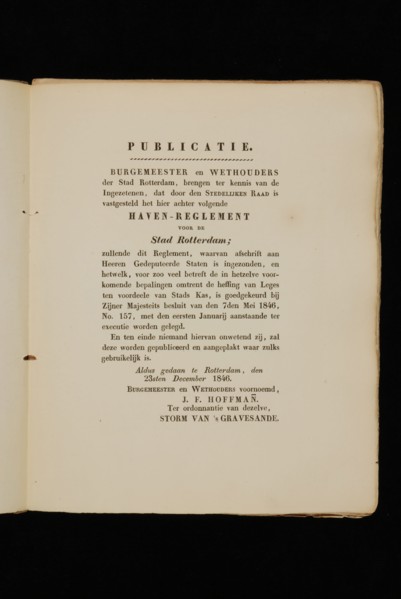 Waesberge en zoon, Wed. P. van, Port regulations for the city of Rotterdam, old-print book information form paper, printed Port