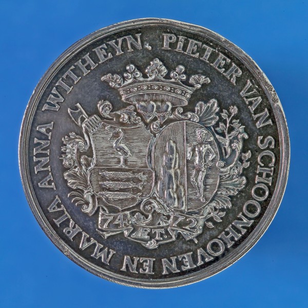 J.C. Marmé, Medal on the 50th wedding of Pieter van Schoonhoven and Maria Anna Witheyn on April 17, 1758, wedding medal