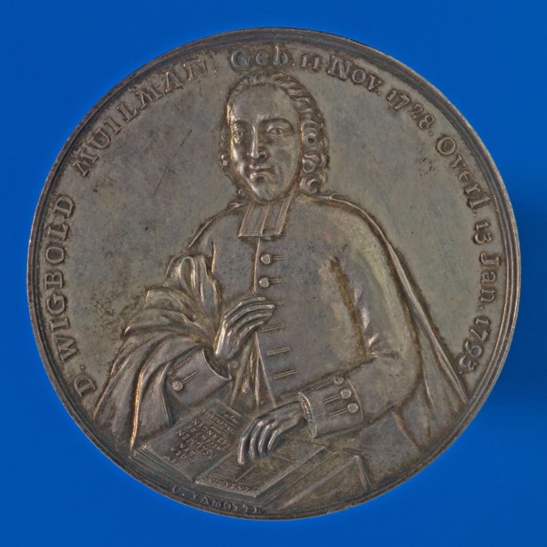 C. Lamotte, Medal in commemoration of D. Wigbold Muilman, death certificate penning footage silver, image Wigbold Muilman