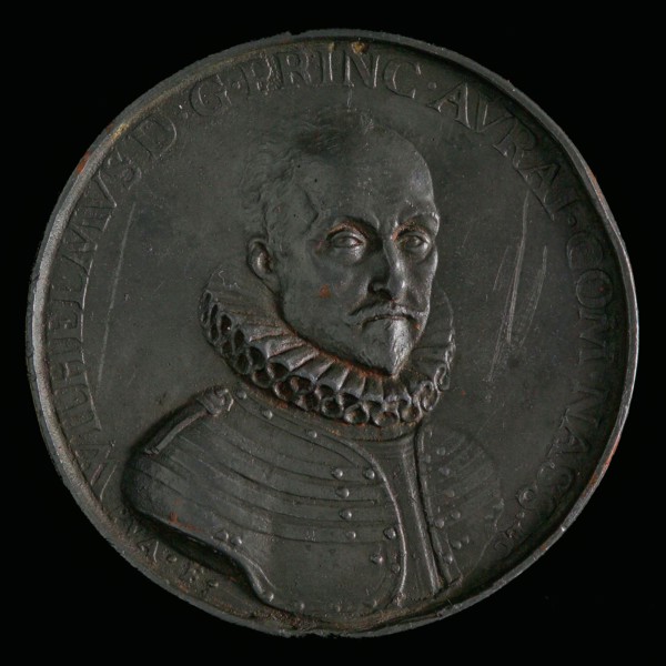 Peter van Abeele, Medal on the offer to Prince William I of the High Government, 1575, medallion medals lead metal, bust Prince