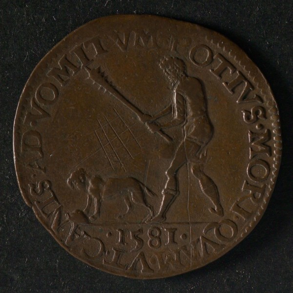Medal on the renunciation of Philips II, jeton utility medal penny swap copper, man with good day or tomorrow star