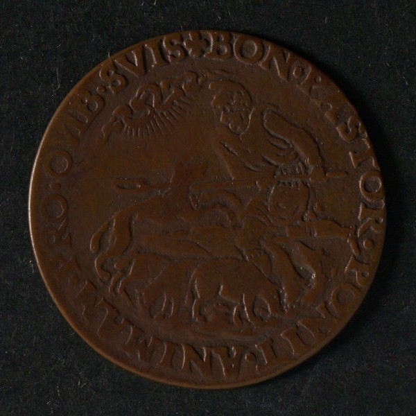 Medal on the attack on Antwerp by Frans van Anjou, jeton utility medal medal exchange buyer, shepherd beats wolf attacking