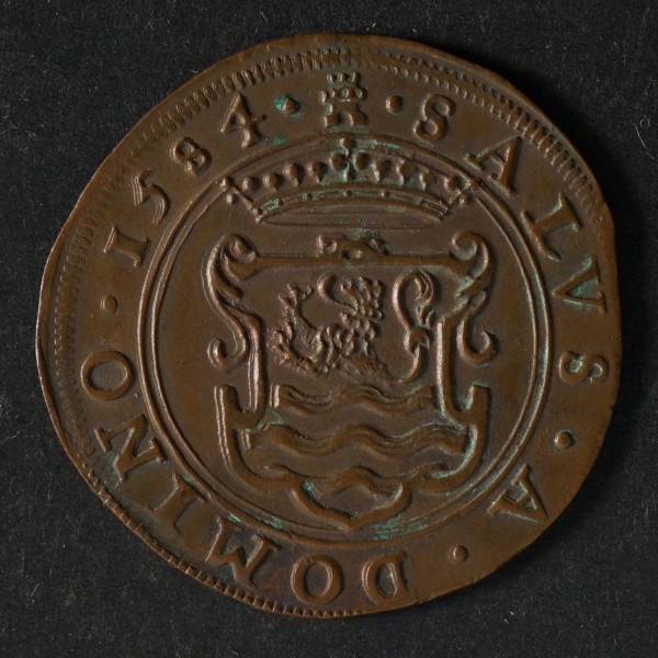 Medal on the courageous behavior of the States of Zeeland after the murder of the Prince of Orange, jeton utility medal penny