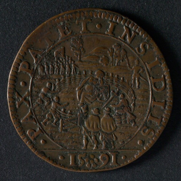 Medal on the mediation offered by the German Emperor, jeton utility medal medal exchange buyer, Dutch virgin leaning on