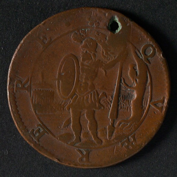 Medal on the heroism and wisdom of Prince Maurice, jeton utility medal penny exchange buyer, martial god Mars next to tree