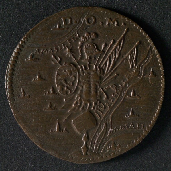 Bill on the victory of Prince Maurits at Turnhout and other war events, jeton utility medal medal exchange buyer, weapon trophy