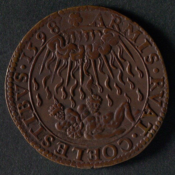 Medal on the atrocities committed by soldiers of Mendoza, jeton utility medal penny exchange buyer, three naked giants try