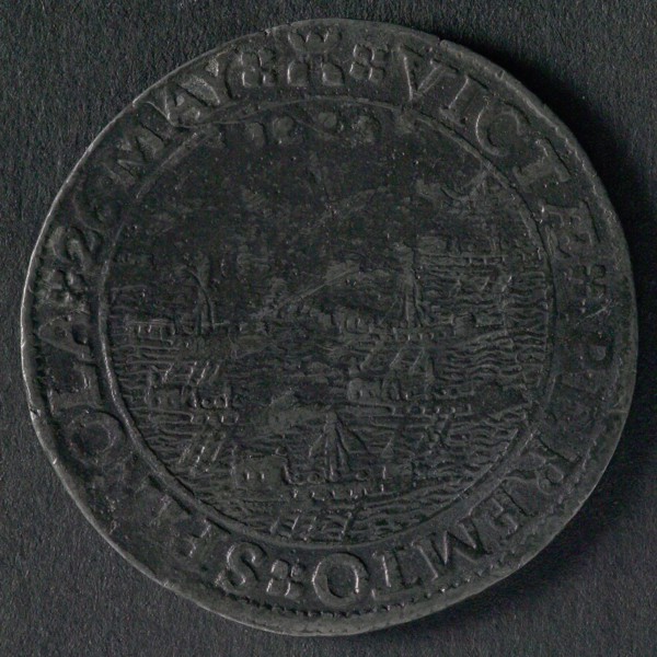 Medal on the victory by the Zeeuwen on the Spanish galleys under Spinola, jeton utility medal medal exchange tin, only Zeeland