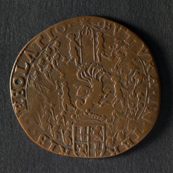 Medal on the aid of the Republic to the Protestant German princes, jeton utility medal medal exchange copper, people kneeling