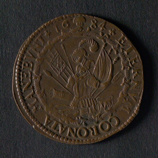 Medal on Regensburg's 20-year file, jeton utility medal medal exchange copper, pile of weapons and weaponry regulation: ETERNVM