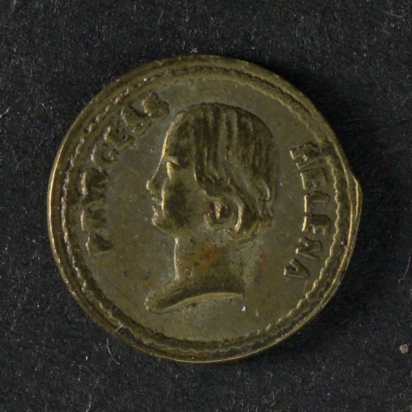 Medal on the birth of Princess Helena of England, birth medal medal visual material copper, bust princess Helena legend