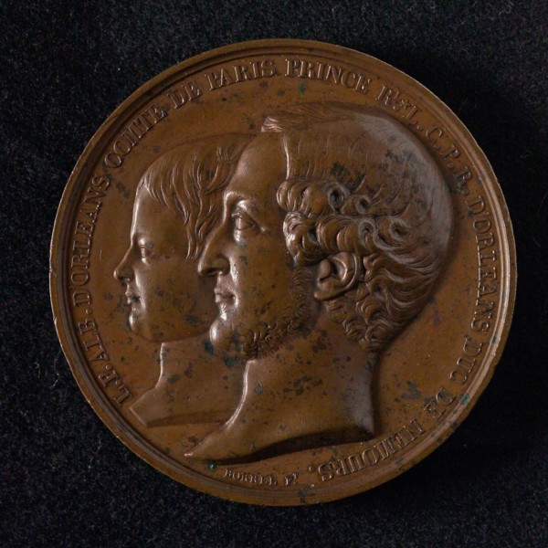 Vz: Maurice Borrel, Medal on the death of Ferdinand, Duke of Orleans, death certificate medal bronze bronze figure 5,1