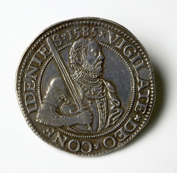 Jacob de Jonge (mint master), Rijksdaalder or prince thaler of Holland, 1585, Prinsendaalder coin money swap silver, grammes