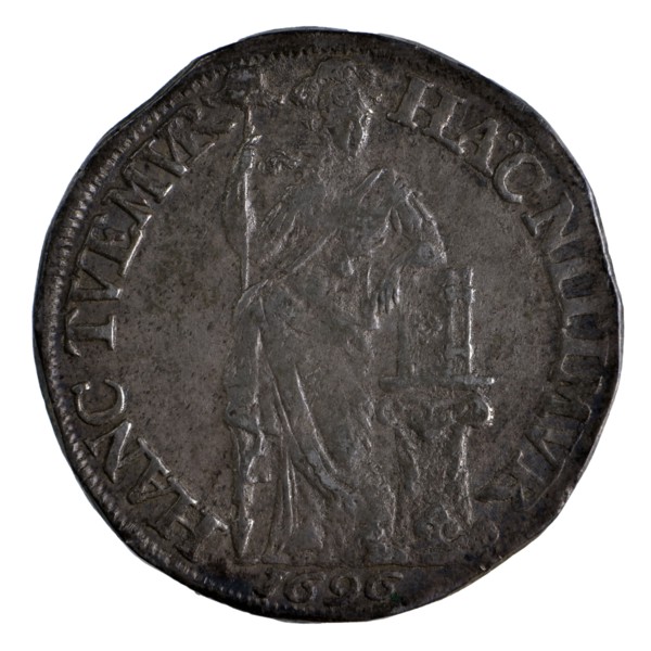 Half-guilder, Friesland, 1696, half-guilder currency money swap silver, HAC NIMMVR - HANC TVEMVR