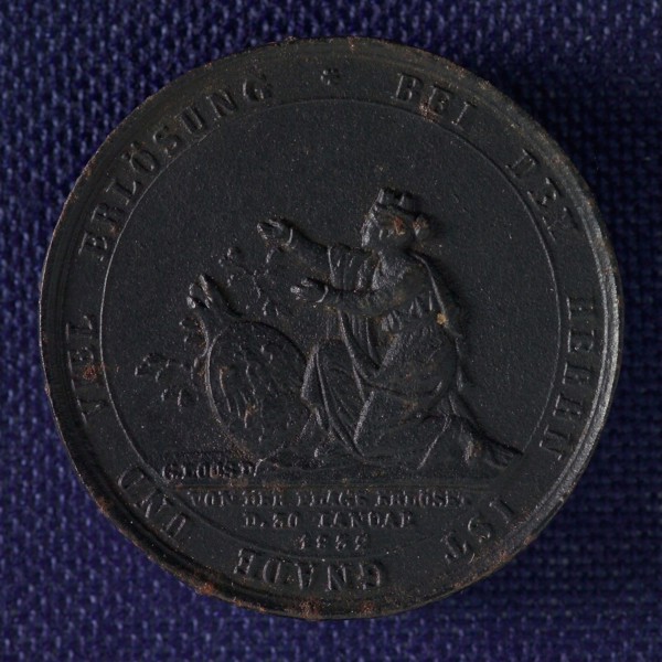 Vz: C. Pfeiffer, Medal on the cholera epidemic in Berlin, medal of iron iron 3,5, angel with burning sword