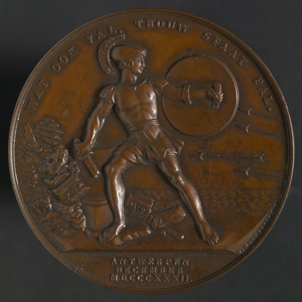 D. van der Kellen sr., Medal in memory of the defense of the Citadel of Antwerp, penny footage copper, Antique warrior