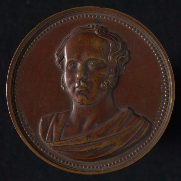 Charles Wiener, Medal on the death of Van Dam van Isselt, death certificate penny footage bronze, Overlooking bust of E.W. van