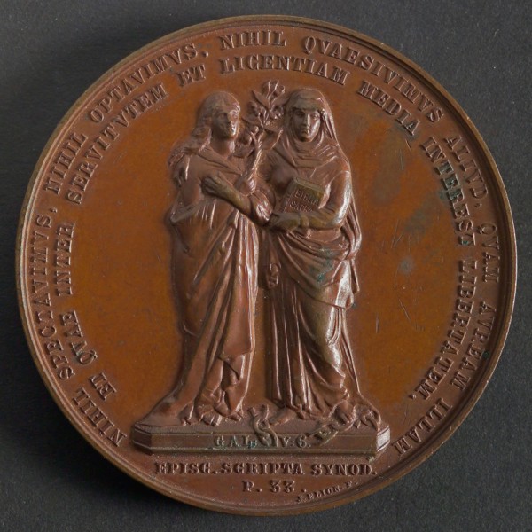 J. Elion, Medal on the 250th anniversary of the Remonstrant Brotherhood in Rotterdam, medallion bronze bronze med 6.0