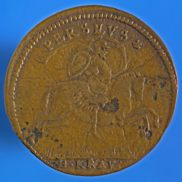 Hans Krauwinckel, Nuremberg play medal, play medal utility medal medal exchange buyer, Perseus on his winged horse to the right