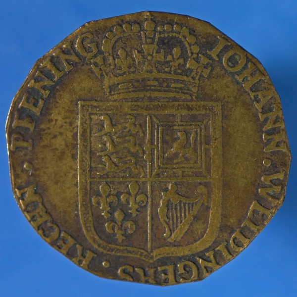 Medal on William III and Mary II of England, jeton utility medal medal exchange copper, busts Willem III and Maria to the right