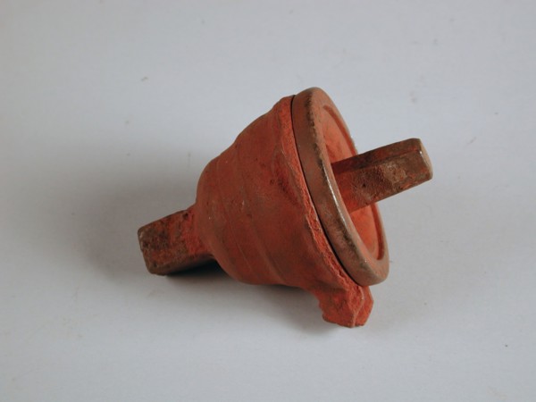 Two-piece bronze mold for lid of jug, cast molding tool tools base metal bronze, cast turned Two-piece bronze mold for casting