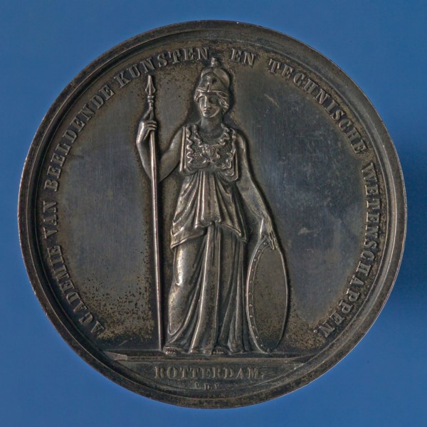 Van der Kellen, Price medal Academy of Fine Arts and Technical Sciences in Rotterdam, price medal medal silver, Minerva standing