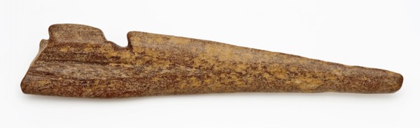 Point of legs harpoon or pointed with two barbs, harpoon tools equipment soil finds leg, sawn cut cut Late stone age archeology