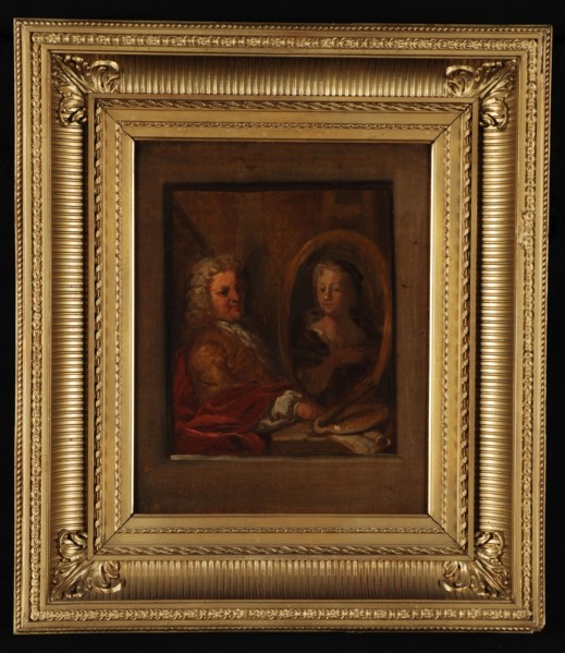 Dionys van Nijmegen?, Portrait of Dionys van Nijmegen and Sara Stiermans, portrait painting material wood linen oil paints 31,5