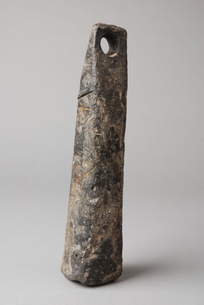 Plumb, originating from seafaring, plumb measuring instrument ground find lead metal, cast Lead with round hole at top